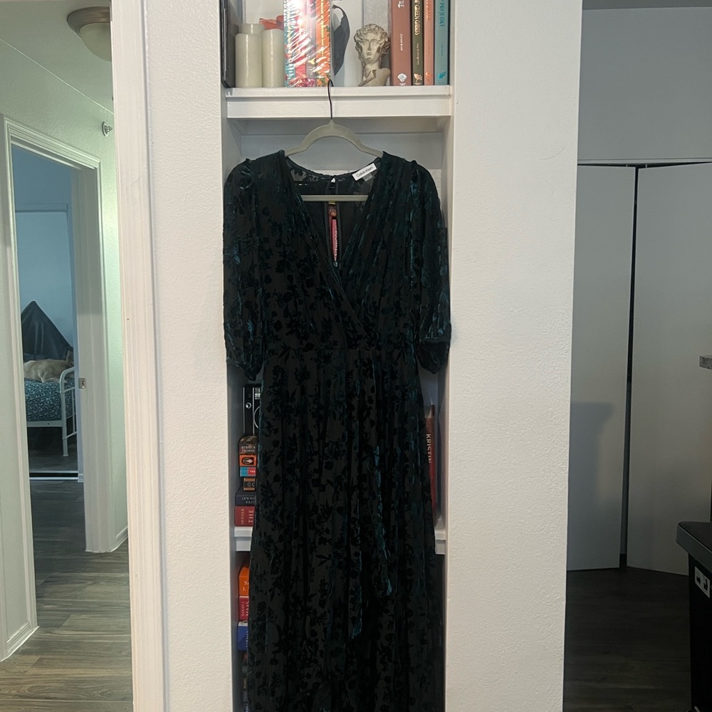 Calvin Klein Black Puff Sleeve Maxi Dress